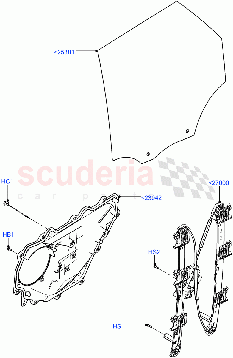 Rear Door Glass And Window Controls (Nitra Plant Build) ((V) FROMK2000001) of Land Rover Land Rover Discovery 5 (2017+) [3.0 Diesel 24V DOHC TC]