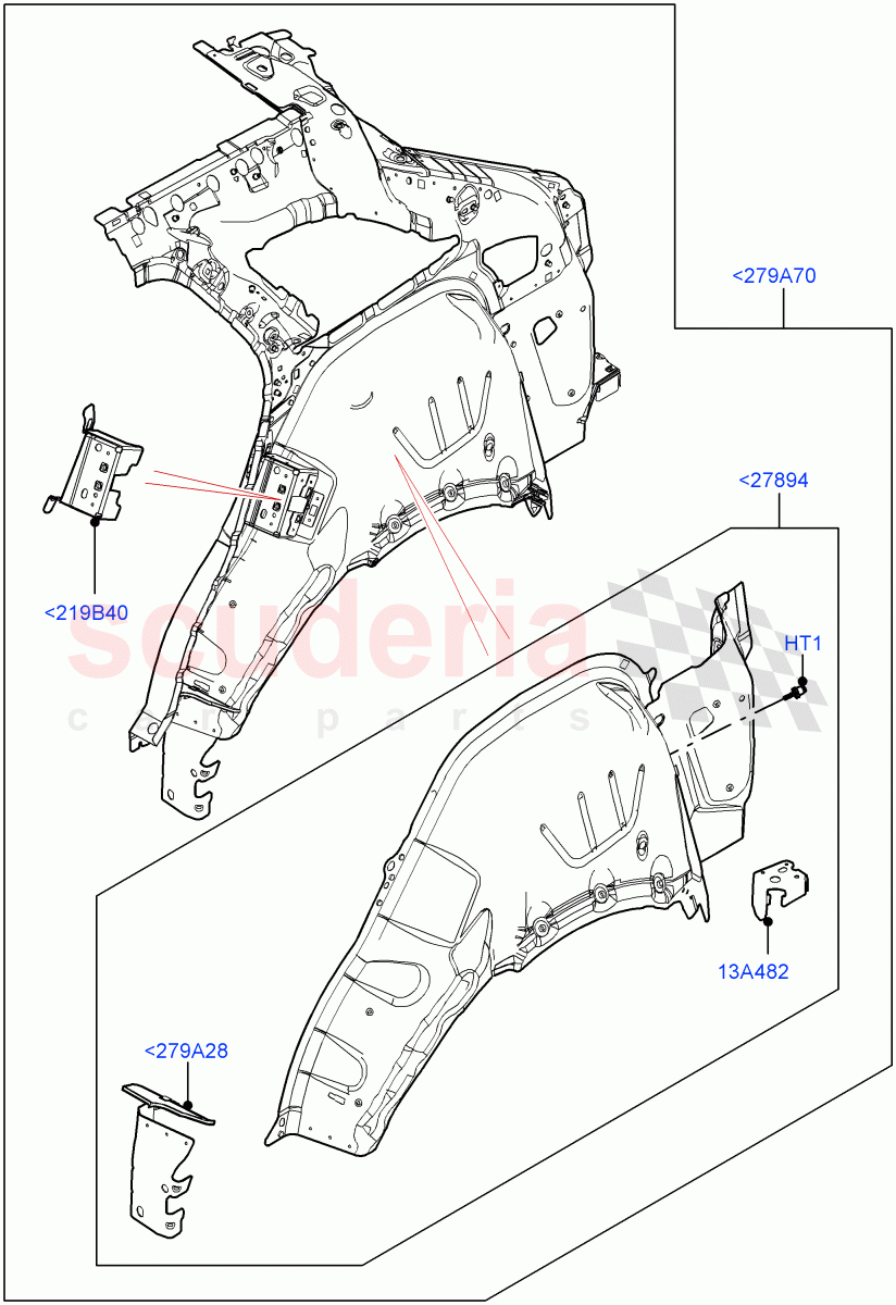 Side Panels - Inner (Inner - Rear, Middle - Rear) of Land Rover Land Rover Range Rover Velar (2017+) [2.0 Turbo Diesel]