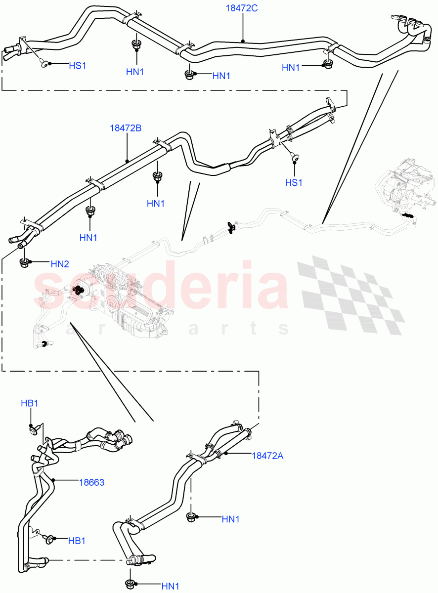 Heater Hoses of Land Rover Land Rover Range Rover (2012-2021) [3.0 DOHC GDI SC V6 Petrol]