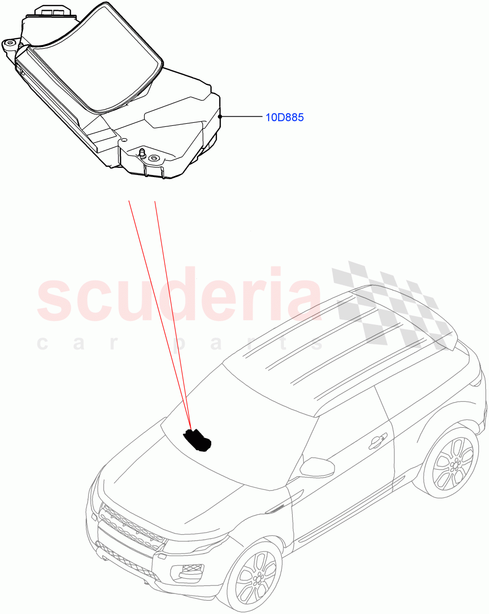 Head Up Display Module (Changsu (China), Head Up Display) ((V) FROMHG149559) of Land Rover Land Rover Range Rover Evoque (2012-2018) [2.2 Single Turbo Diesel]