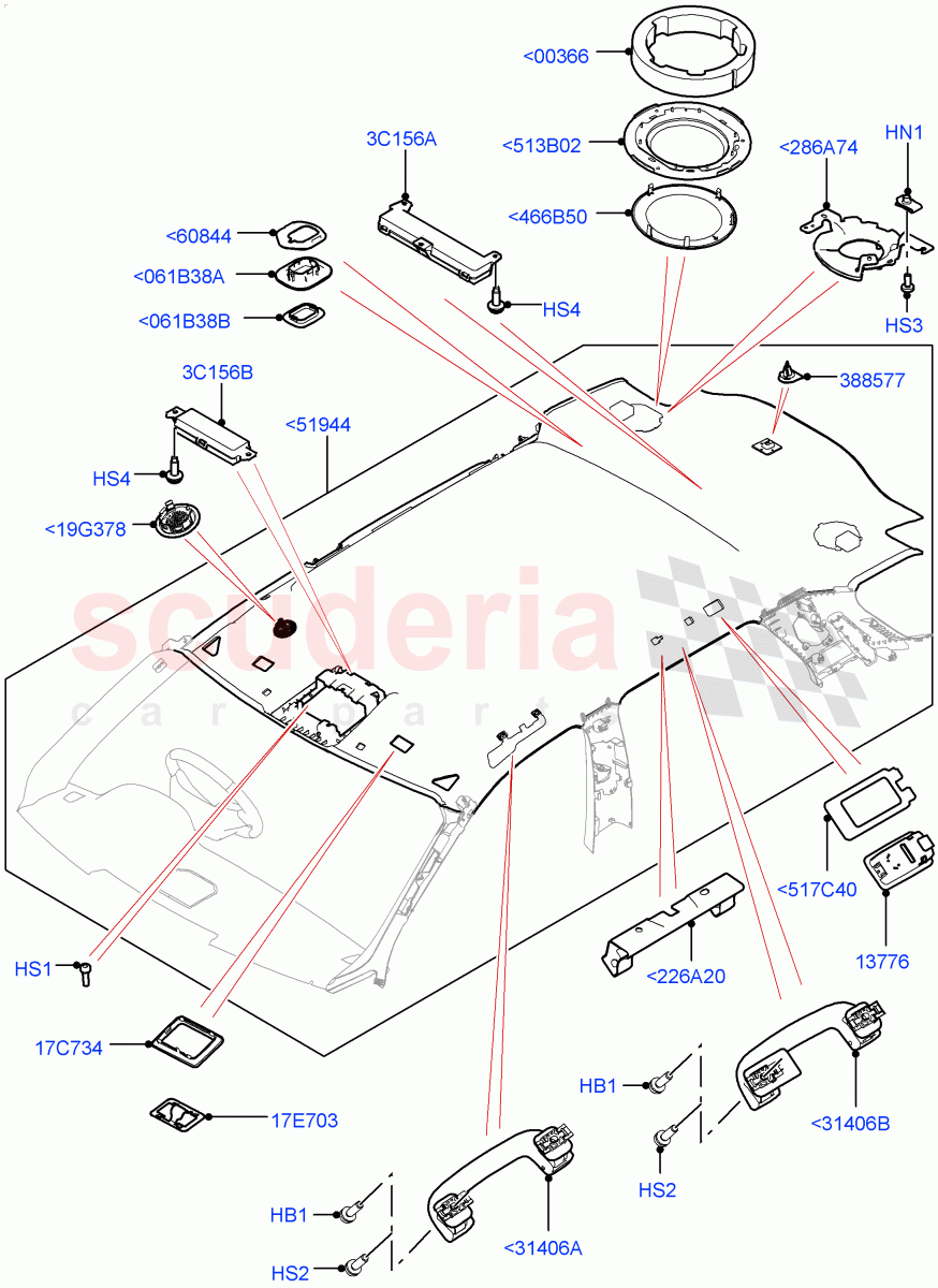 Headlining And Sun Visors (Less Panorama Roof, Halewood (UK)) of Land Rover Land Rover Discovery Sport (2015+) [2.0 Turbo Diesel]