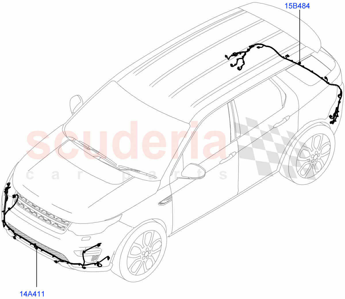 Electrical Wiring - Body And Rear (Bumper) (Itatiaia (Brazil)) ((V) FROMGT000001) of Land Rover Land Rover Discovery Sport (2015+) [2.0 Turbo Diesel AJ21D4]