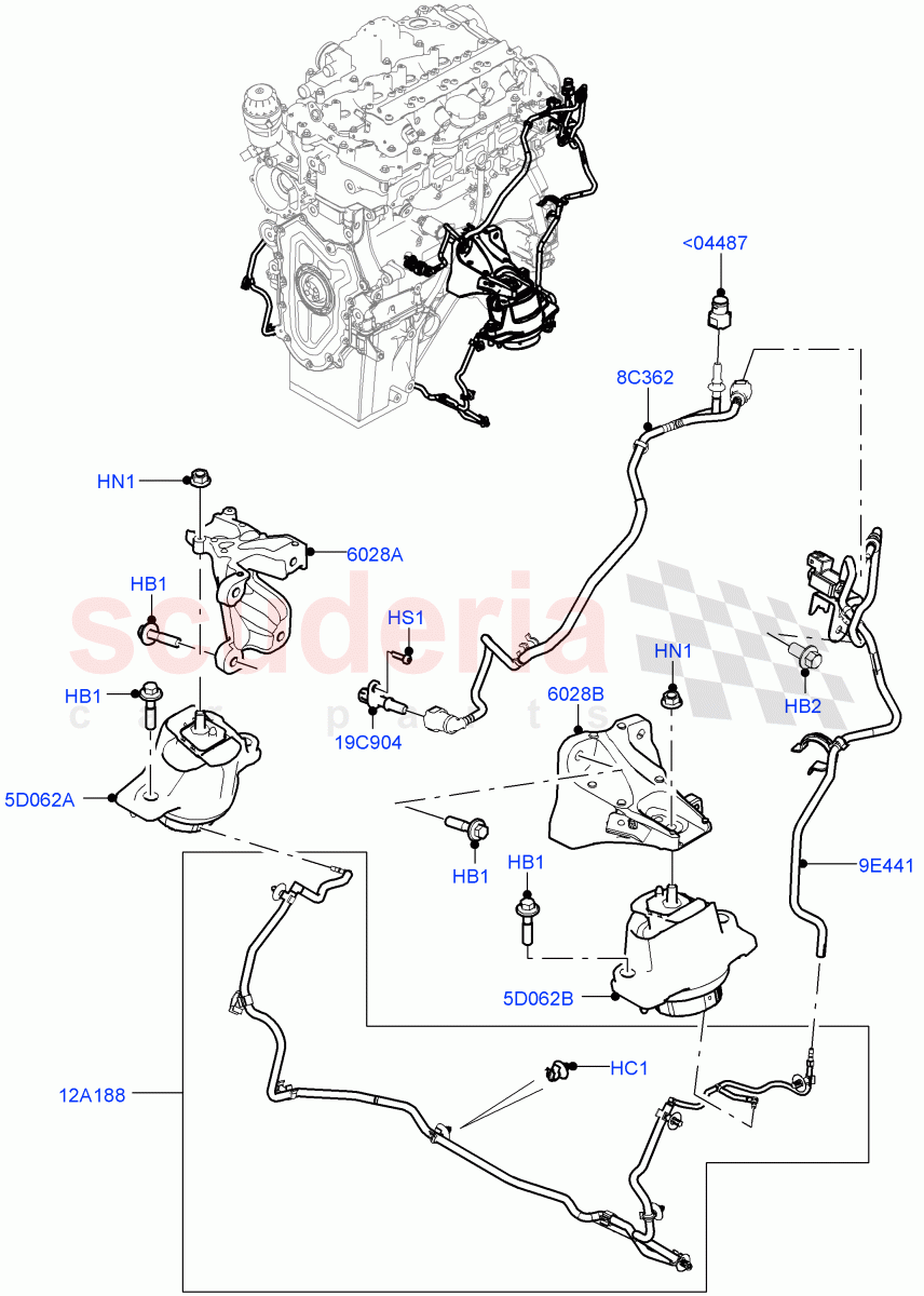 Engine Mounting (2.0L I4 Mid DOHC AJ200 Petrol) ((V) FROMMA000001) of Land Rover Land Rover Range Rover Velar (2017+) [5.0 OHC SGDI SC V8 Petrol]