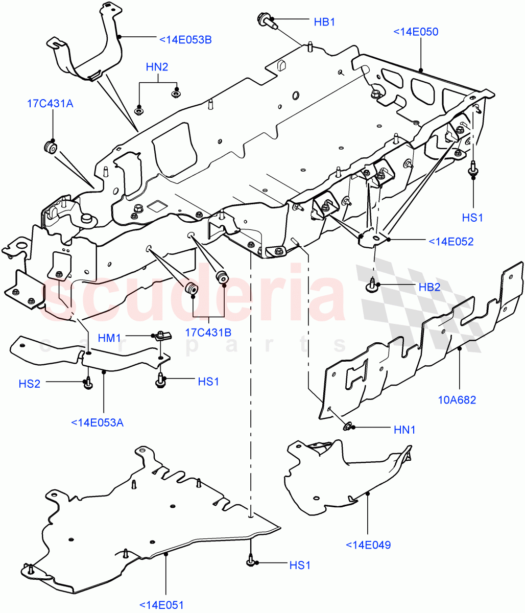 Hybrid Electrical Modules (Traction Battery And Inverter Cradle) (3.0 V6 D Gen2 Twin Turbo, 8 Speed Auto Trans ZF 8HP70 HEV 4WD, 3.0 V6 Diesel Electric Hybrid Eng, 3.0 V6 D Gen2 Mono Turbo) ((V) FROMFA000001) of Land Rover Land Rover Range Rover (2012-2021) [3.0 Diesel 24V DOHC TC]