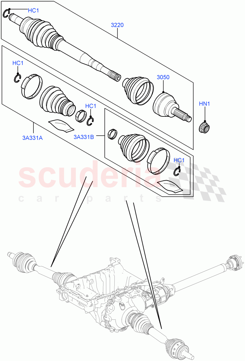 Drive Shaft - Front Axle Drive (Driveshaft) ((V) FROMAA000001) of Land Rover Land Rover Range Rover (2010-2012) [4.4 DOHC Diesel V8 DITC]