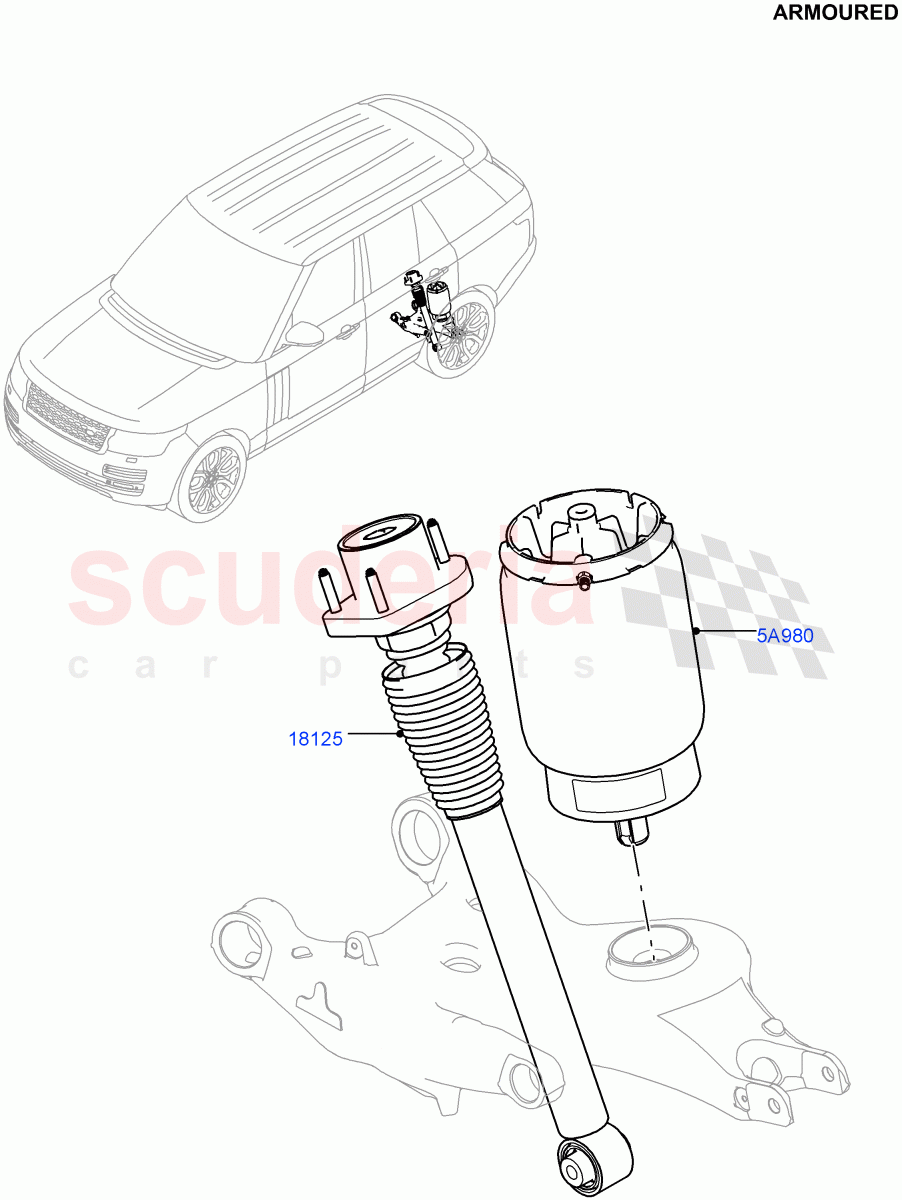 Rear Springs And Shock Absorbers (Armoured) ((V) FROMEA000001) of Land Rover Land Rover Range Rover (2012-2021) [2.0 Turbo Petrol AJ200P]