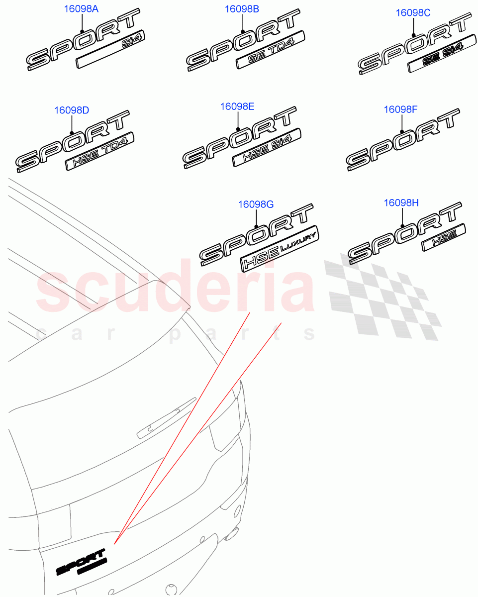 Name Plates (Itatiaia (Brazil)) ((V) FROMGT000001) of Land Rover Land Rover Discovery Sport (2015+) [2.0 Turbo Diesel]