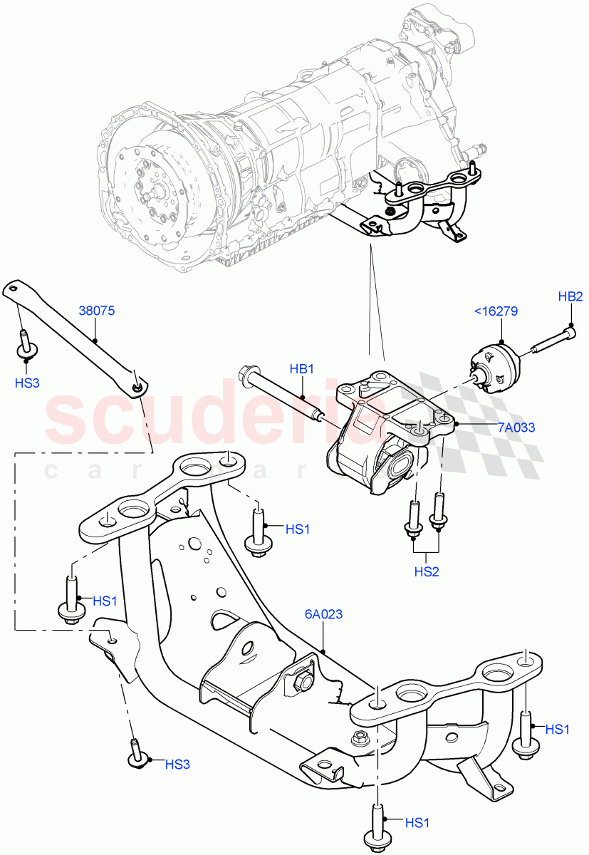 Transmission Mounting (2.0L 16V TIVCT T/C 240PS Petrol) ((V) FROMFA000001) of Land Rover Land Rover Range Rover (2012-2021) [5.0 OHC SGDI NA V8 Petrol]