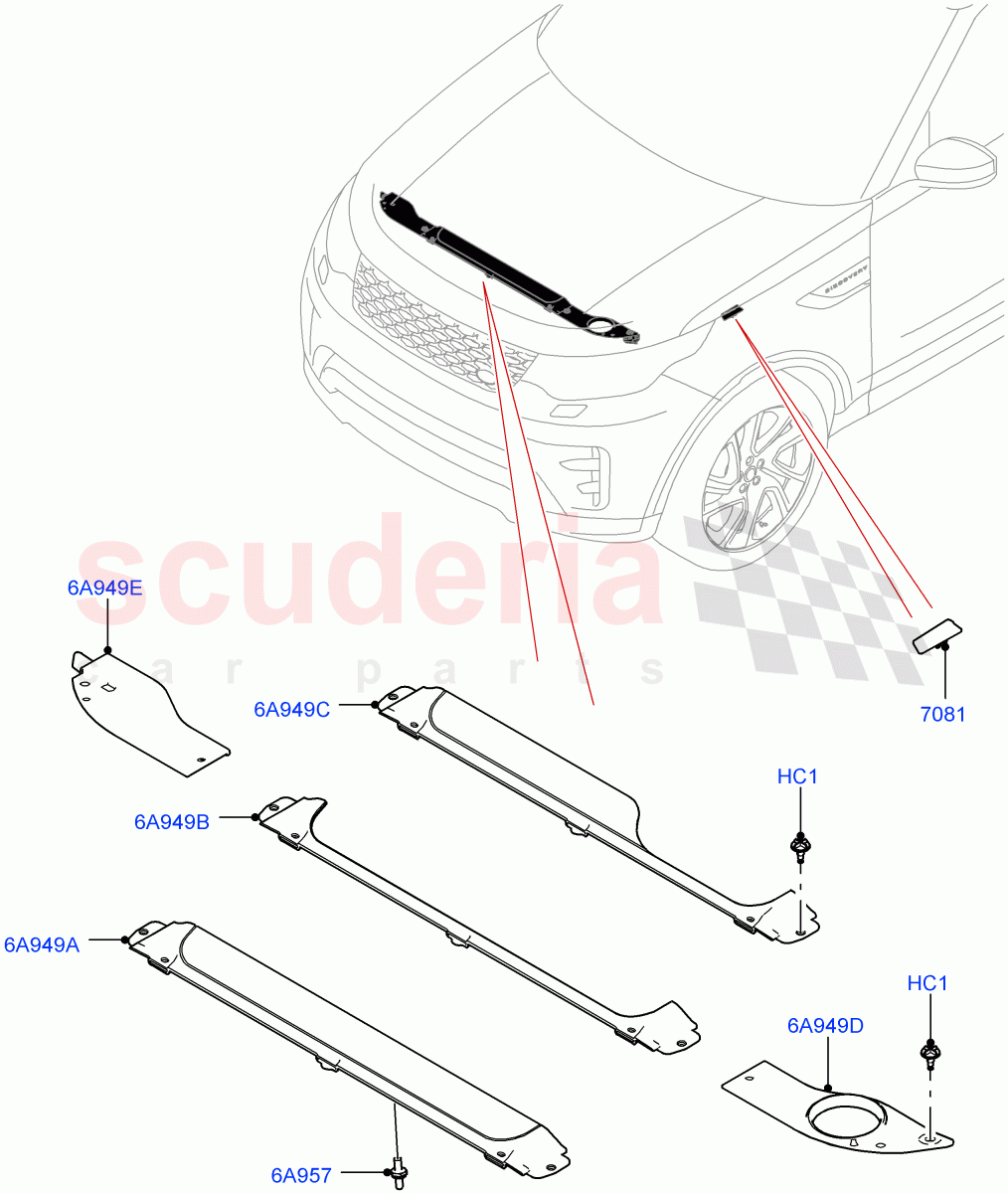 Engine Compartment - Covers (Solihull Plant Build) ((V) FROMHA000001, (V) TOJA077749) of Land Rover Land Rover Discovery 5 (2017+) [2.0 Turbo Diesel]