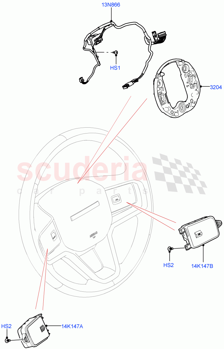 Switches (Steering Wheel) (Halewood (UK)) ((V) FROMMH000001) of Land Rover Land Rover Discovery Sport (2015+) [2.0 Turbo Petrol GTDI]