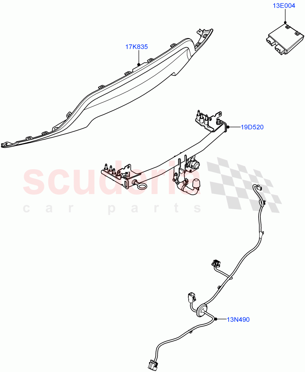 Towing Equipment (Detachable Tow Bar) ((-) "CDN/USA", Halewood (UK)) of Land Rover Land Rover Range Rover Evoque (2019+) [2.0 Turbo Petrol AJ200P]