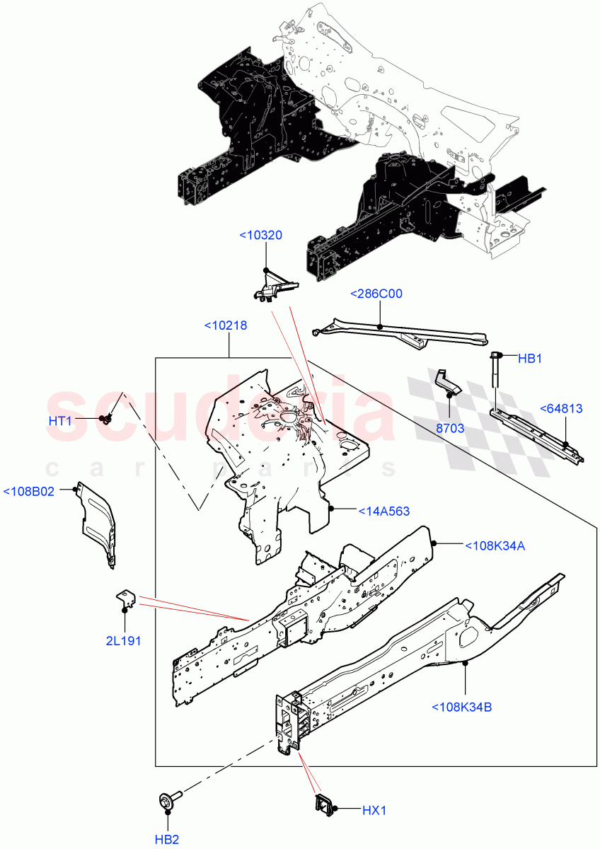 Front Panels, Aprons & Side Members (Reinforcement - Member, Front End) of Land Rover Land Rover Defender (2020+) [3.0 I6 Turbo Petrol AJ20P6]