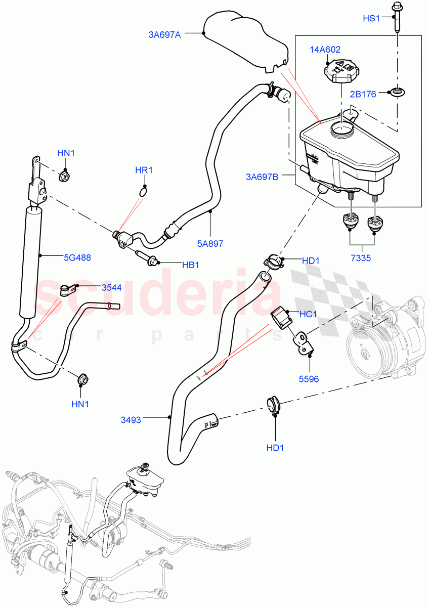Active Anti-Roll Bar System (Cooler, Reservoir) (5.0L P AJ133 DOHC CDA S/C Enhanced, 5.0L OHC SGDI SC V8 Petrol - AJ133, 5.0 Petrol AJ133 DOHC CDA) of Land Rover Land Rover Range Rover Sport (2014+) [3.0 DOHC GDI SC V6 Petrol]