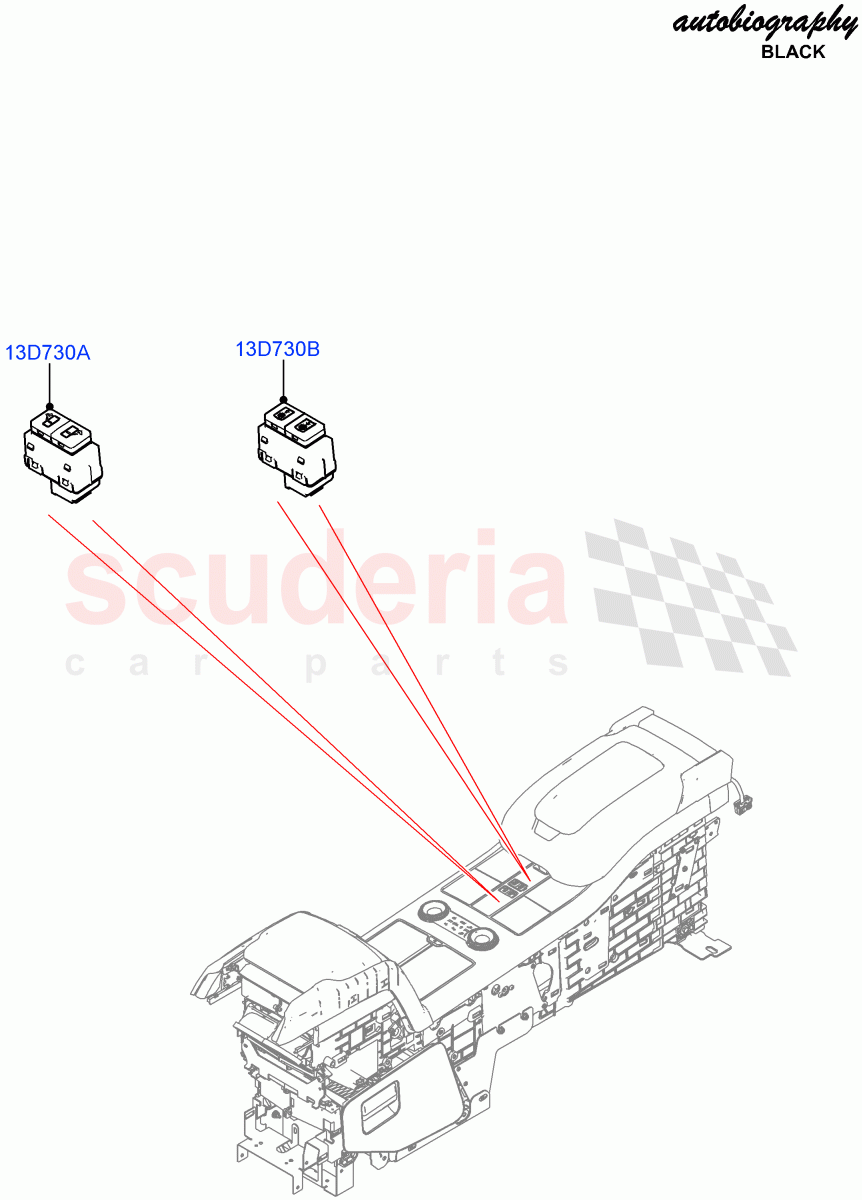 Switches (Console Deployable Tables) ((V) FROMJA000001) of Land Rover Land Rover Range Rover (2012-2021) [5.0 OHC SGDI NA V8 Petrol]