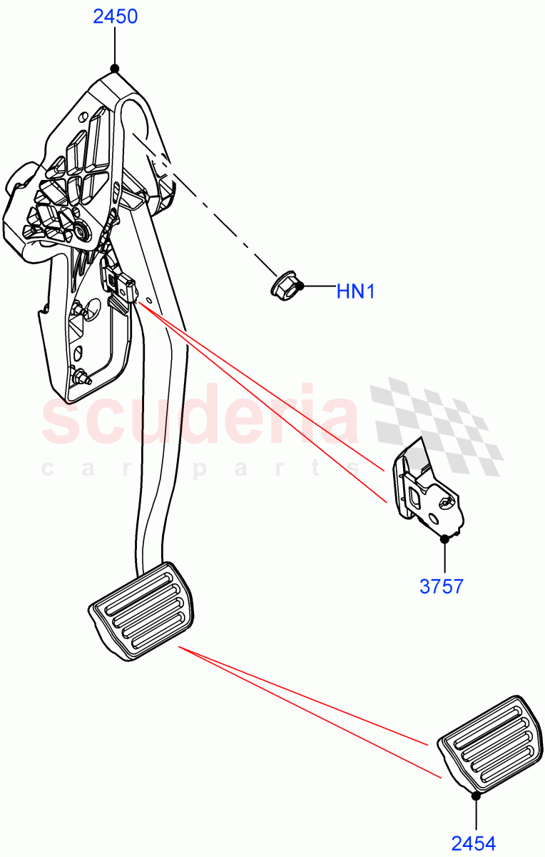 Brake And Clutch Controls (9 Speed Auto Trans 9HP50, Itatiaia (Brazil)) of Land Rover Land Rover Range Rover Evoque (2019+) [2.0 Turbo Diesel AJ21D4]