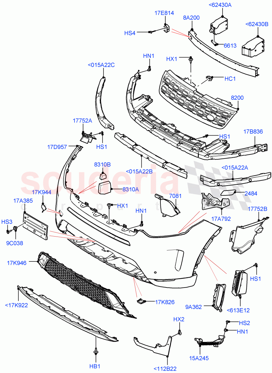 Radiator Grille And Front Bumper (Changsu (China), Front Bumper - Painted Body Colour) ((V) FROMKG446857) of Land Rover Land Rover Discovery Sport (2015+) [1.5 I3 Turbo Petrol AJ20P3]