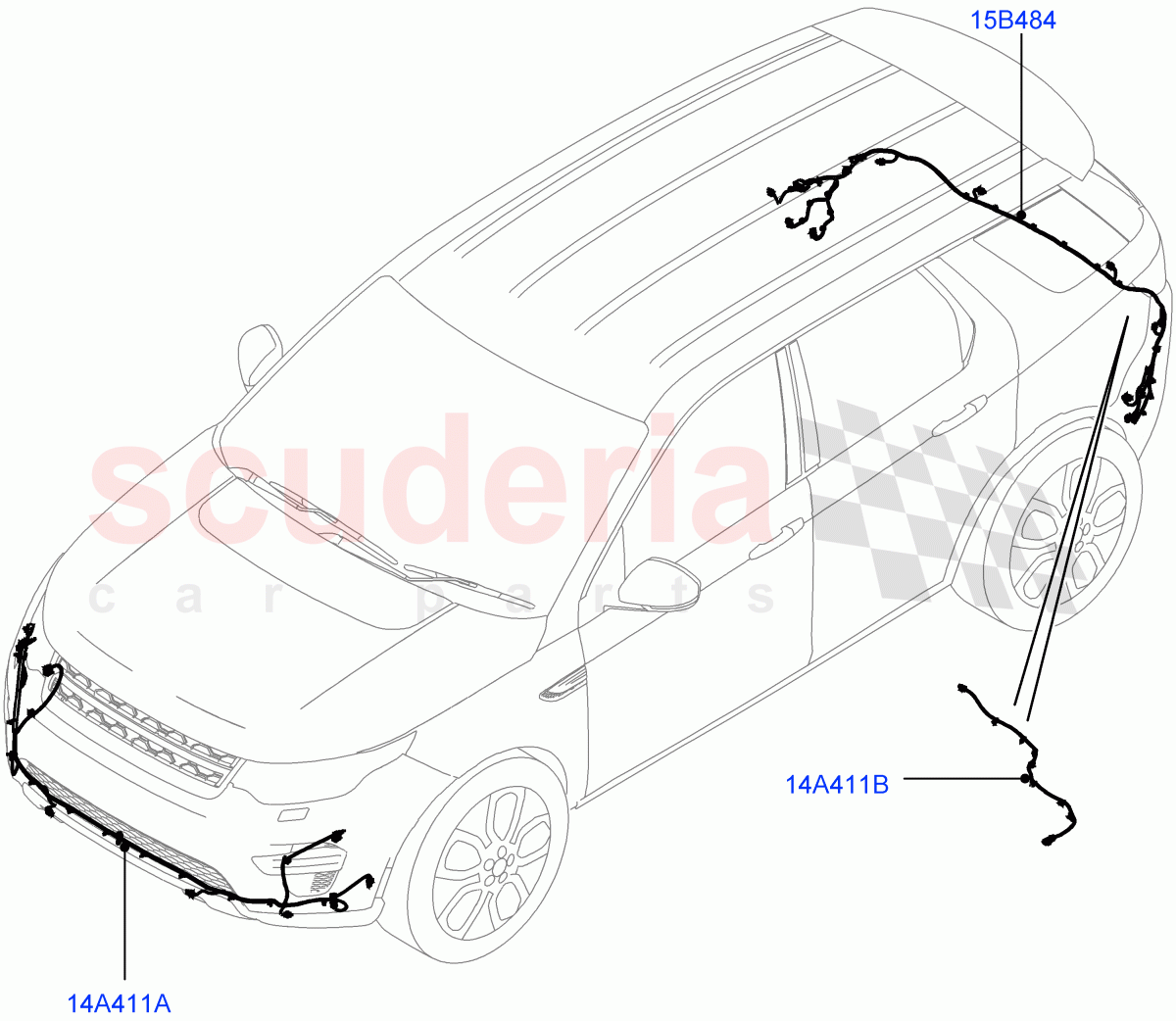 Electrical Wiring - Body And Rear (Bumper) (Halewood (UK)) of Land Rover Land Rover Discovery Sport (2015+) [2.0 Turbo Petrol GTDI]