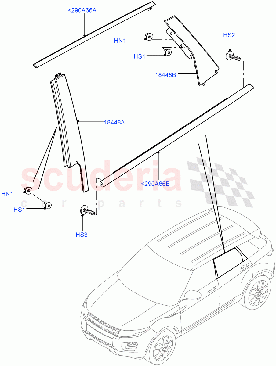 Rear Doors, Hinges & Weatherstrips (Finishers) (Changsu (China)) ((V) FROMEG000001) of Land Rover Land Rover Range Rover Evoque (2012-2018) [2.0 Turbo Petrol AJ200P]