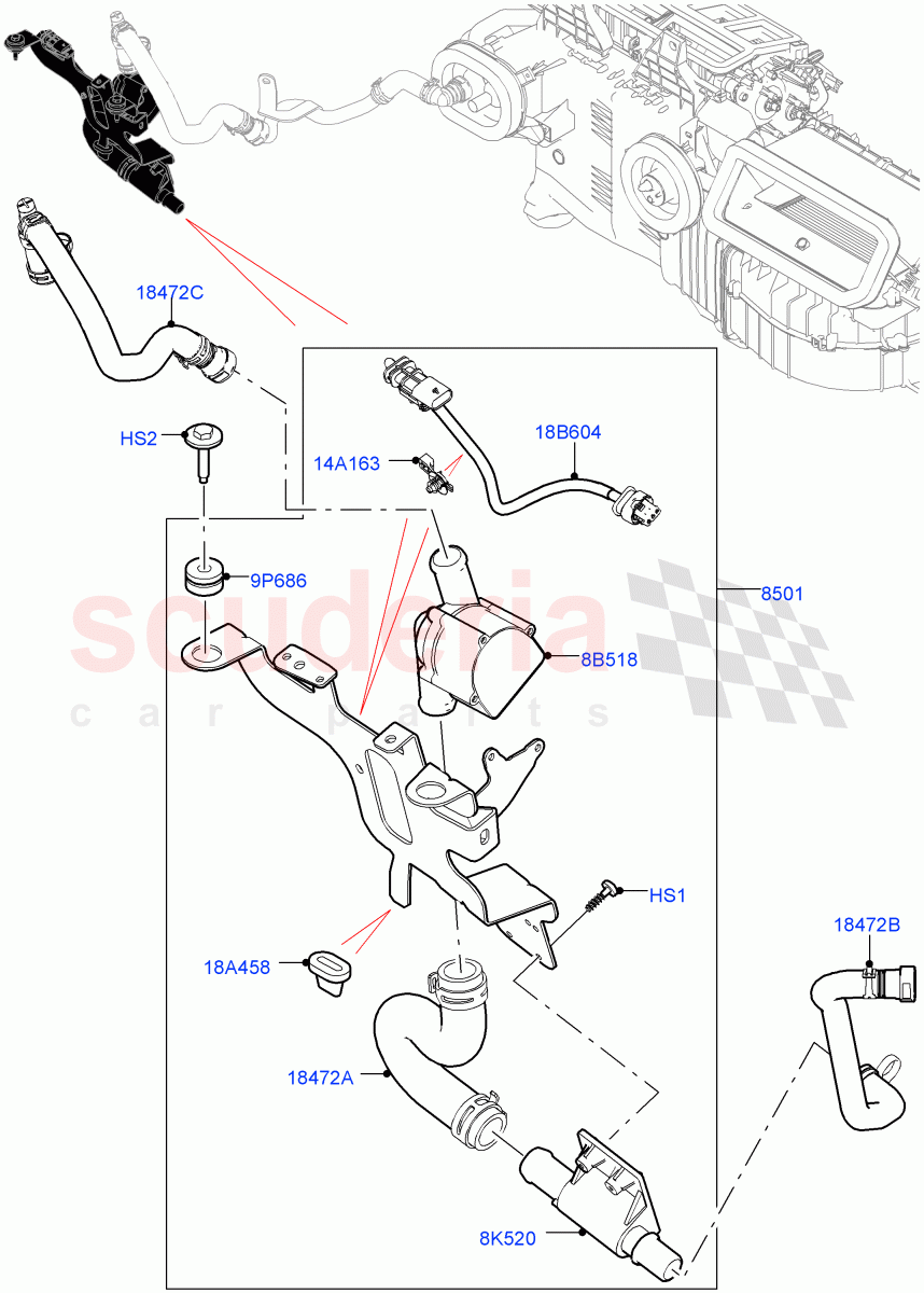 Auxiliary Circulation Coolant Pump (3.0 V6 D Low MT ROW, Electric Auxiliary Coolant Pump, 3.0 V6 D Gen2 Mono Turbo, 5.0L P AJ133 DOHC CDA S/C Enhanced, 3.0L DOHC GDI SC V6 PETROL, 5.0 Petrol AJ133 DOHC CDA) ((V) FROMJA000001) of Land Rover Land Rover Range Rover (2012-2021) [3.0 DOHC GDI SC V6 Petrol]