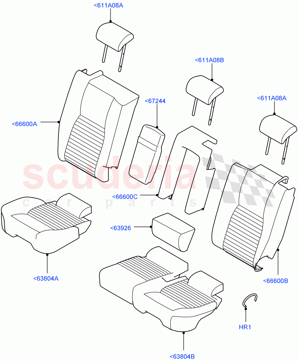 Rear Seat Covers (Leather/Suede, Itatiaia (Brazil), With 60/40 Manual Fold Thru Rr Seat) ((V) FROMGT000001) of Land Rover Land Rover Discovery Sport (2015+) [2.0 Turbo Diesel]