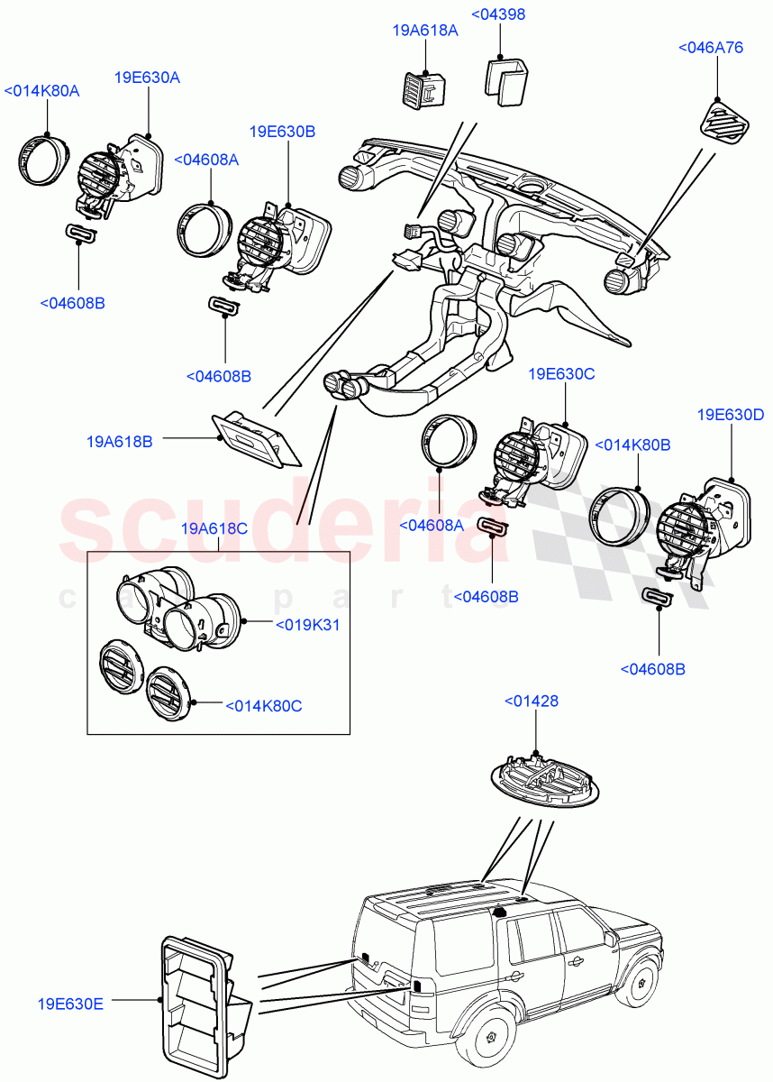 Air Vents, Louvres And Ducts (External Components) ((V) FROMAA000001) of Land Rover Land Rover Discovery 4 (2010-2016) [2.7 Diesel V6]