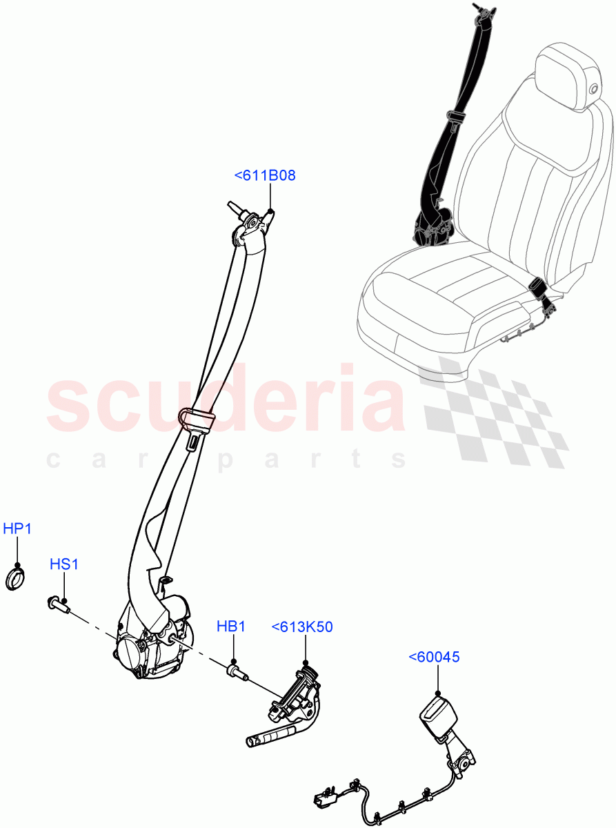 Front Seat Belts of Land Rover Land Rover Range Rover (2022+) [3.0 I6 Turbo Diesel AJ20D6]