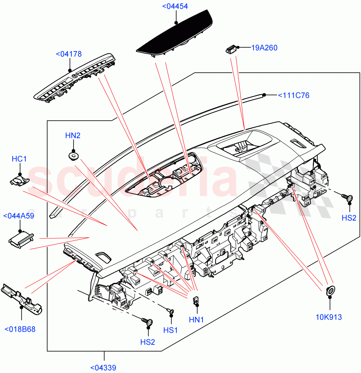 Instrument Panel (External, Upper) (Halewood (UK)) ((V) FROMLH000001) of Land Rover Land Rover Discovery Sport (2015+) [2.0 Turbo Diesel]