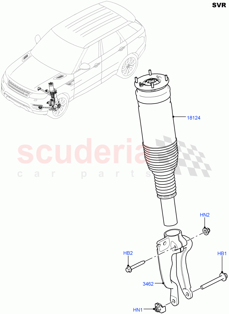 Front Suspension Struts And Springs (SVR Version, SVR) ((V) FROMFA000001) of Land Rover Land Rover Range Rover Sport (2014+) [3.0 I6 Turbo Diesel AJ20D6]