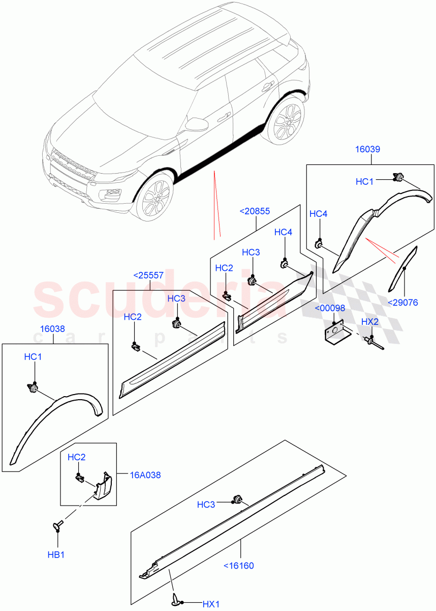 Body Mouldings (Changsu (China)) ((V) FROMEG000001) of Land Rover Land Rover Range Rover Evoque (2012-2018) [2.0 Turbo Diesel]