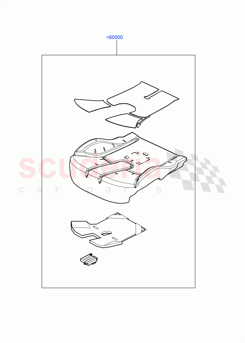 Front Seat Base (Sensors, For North America Only) ((+) "CDN/MEX/USA", With Head Impact Crash Criteria) of Land Rover Land Rover Range Rover Sport (2014+) [4.4 DOHC Diesel V8 DITC]