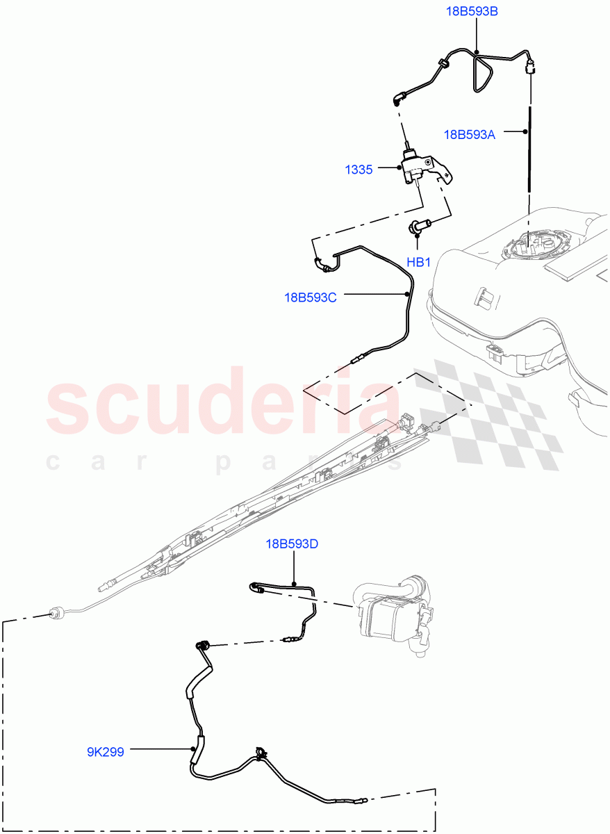 Auxiliary Fuel Fired Pre-Heater (Heater Fuel Supply) (Halewood (UK), Fuel Heater W/Pk Heat With Remote, Fuel Fired Heater With Park Heat, With Fuel Fired Heater, Fuel Heater W/Pk Heat Less Remote) of Land Rover Land Rover Discovery Sport (2015+) [2.0 Turbo Petrol AJ200P]