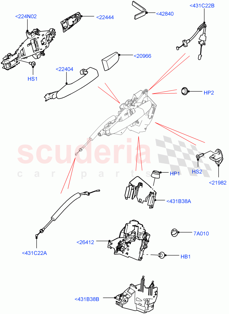 Rear Door Lock Controls (Standard Wheelbase) ((V) TON2999999) of Land Rover Land Rover Defender (2020+) [2.0 Turbo Diesel]