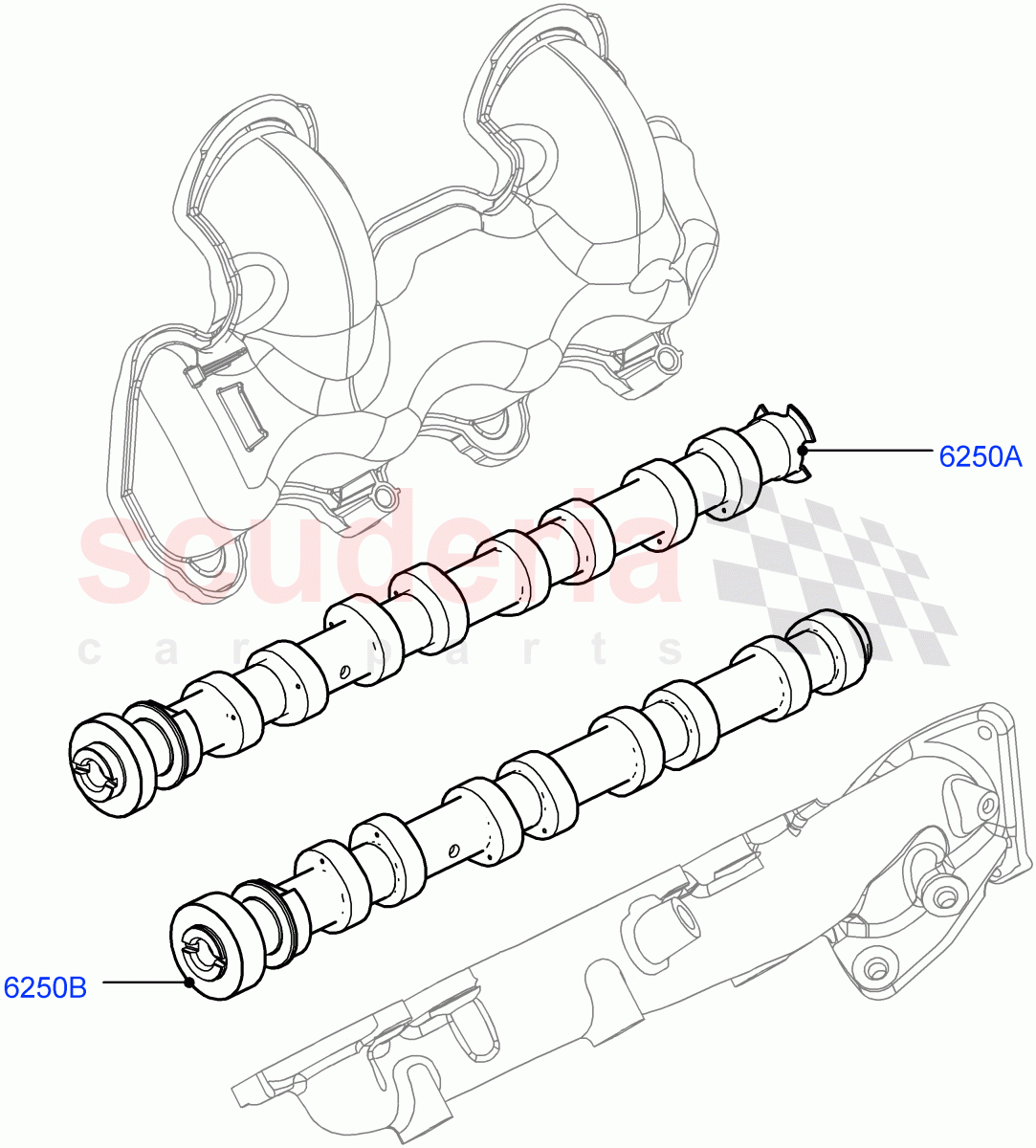 Camshaft (4.4L DOHC DITC V8 Diesel) ((V) FROMBA000001) of Land Rover Land Rover Range Rover (2010-2012) [4.4 DOHC Diesel V8 DITC]