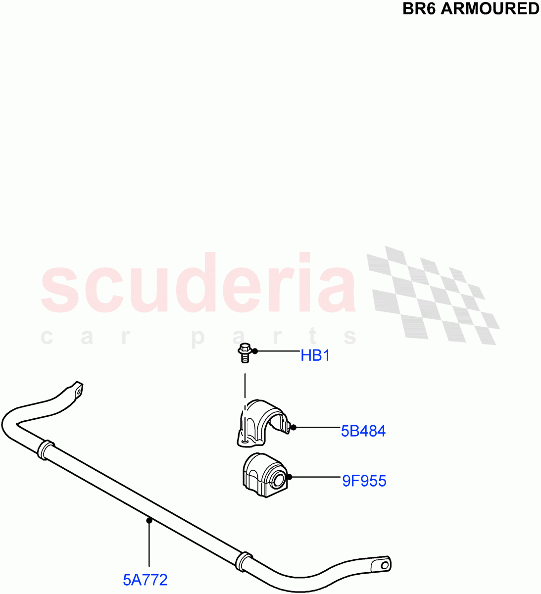 Rear Cross Member & Stabilizer Bar (With B6 Level Armouring) ((V) FROMAA000001) of Land Rover Land Rover Discovery 4 (2010-2016) [2.7 Diesel V6]