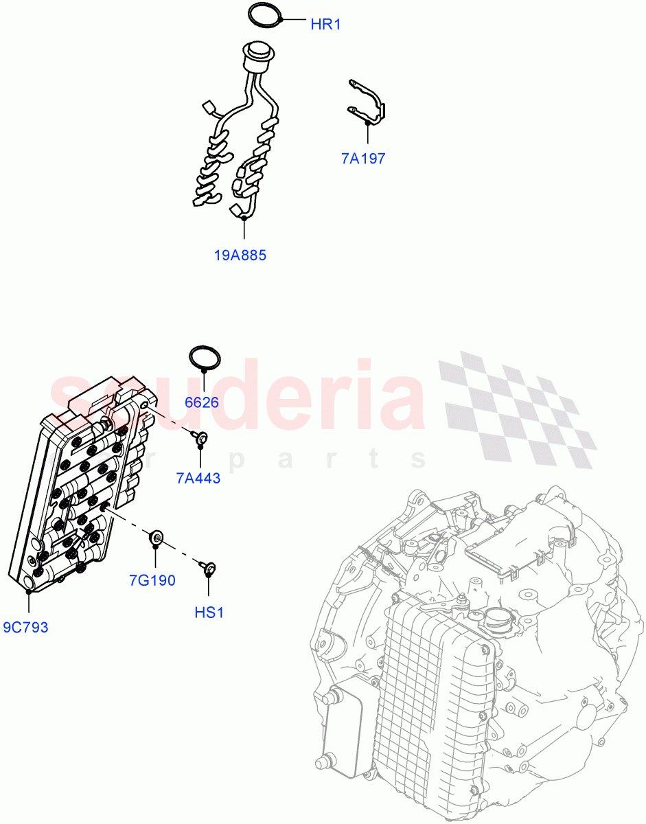 Valve Body - Main Control & Servo's (1.5L AJ20P3 Petrol High PHEV, 8 Speed Automatic Trans 8G30, Halewood (UK), 1.5L AJ20P3 Petrol High) ((V) FROMLH000001) of Land Rover Land Rover Range Rover Evoque (2019+) [2.0 Turbo Diesel]