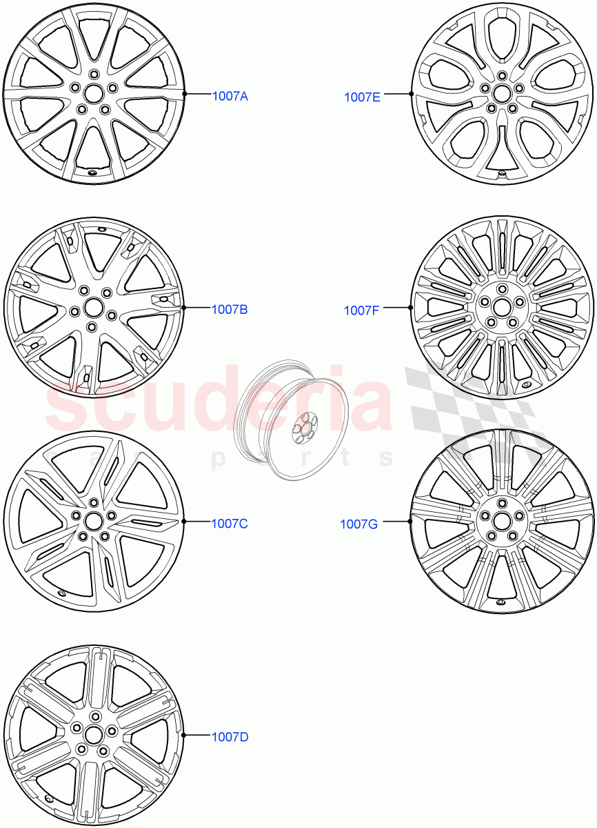 Wheels (Halewood (UK)) ((V) FROMCH000001) of Land Rover Land Rover Range Rover Evoque (2012-2018) [2.0 Turbo Diesel]
