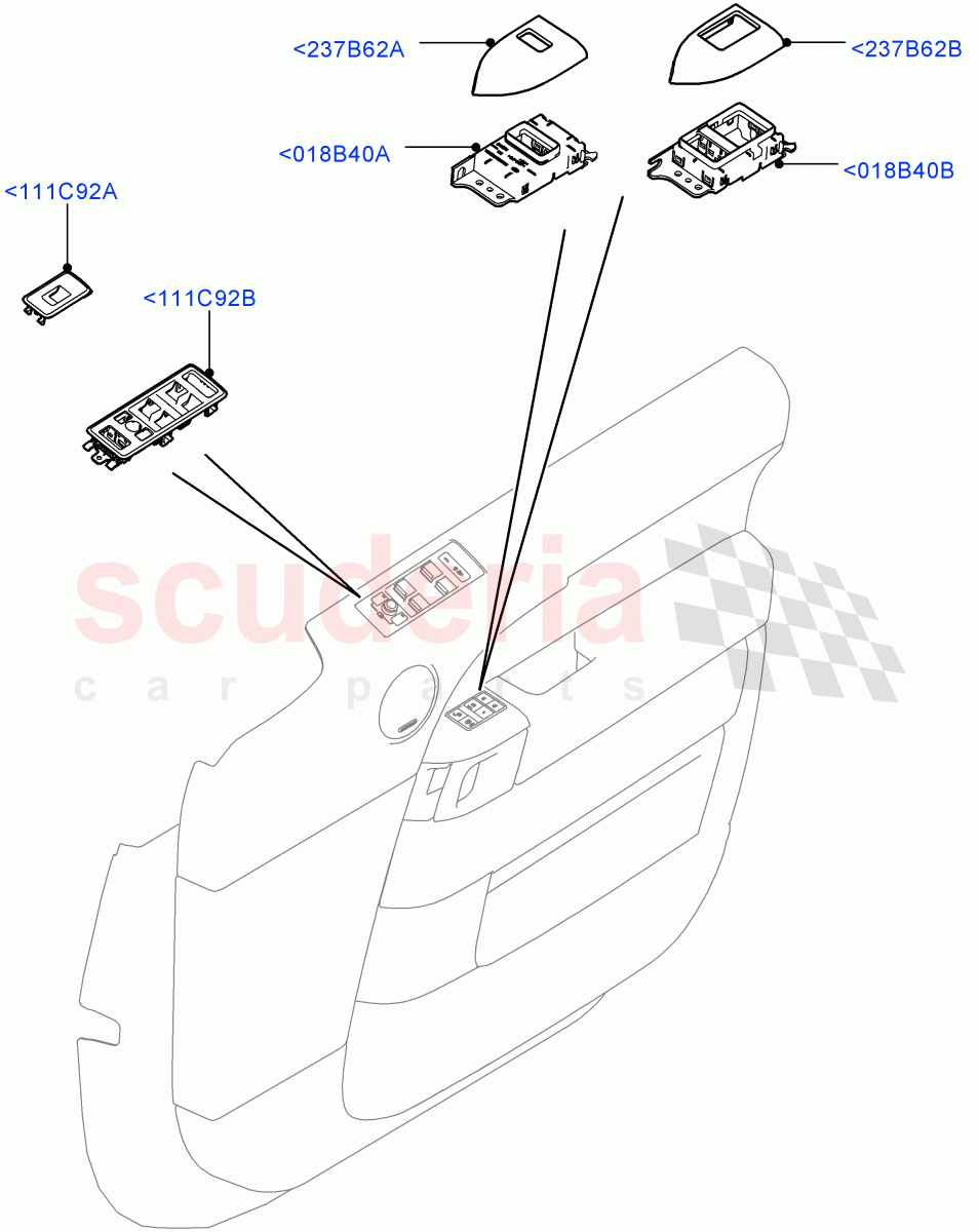 Front Door Trim Installation (For Switches) of Land Rover Land Rover Range Rover Sport (2014+) [3.0 I6 Turbo Petrol AJ20P6]