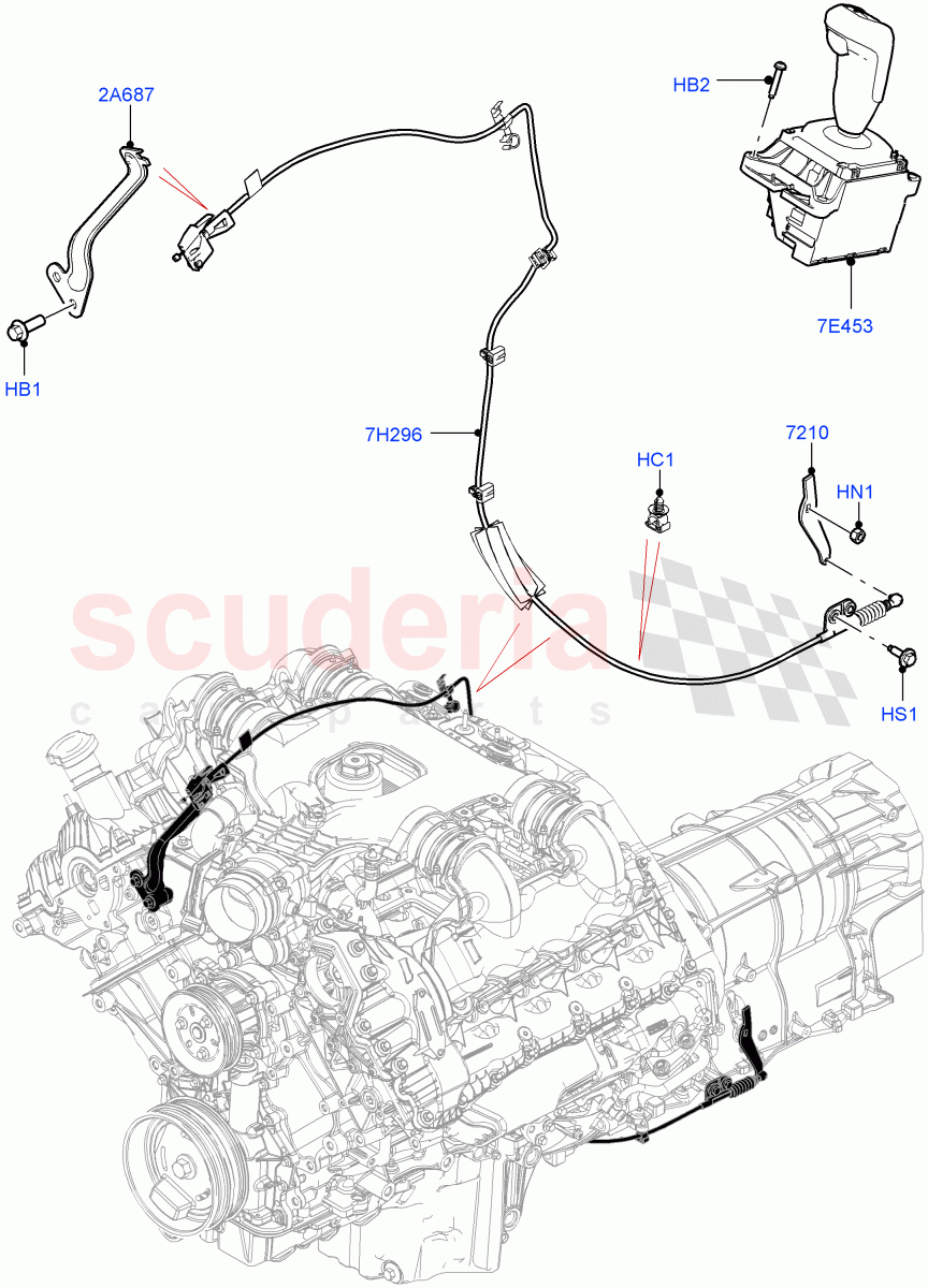 Gear Change-Automatic Transmission (4.4L DOHC DITC V8 Diesel, 8 Speed Auto Trans ZF 8HP70 4WD) ((V) FROMJA000001) of Land Rover Land Rover Range Rover Sport (2014+) [2.0 Turbo Diesel]