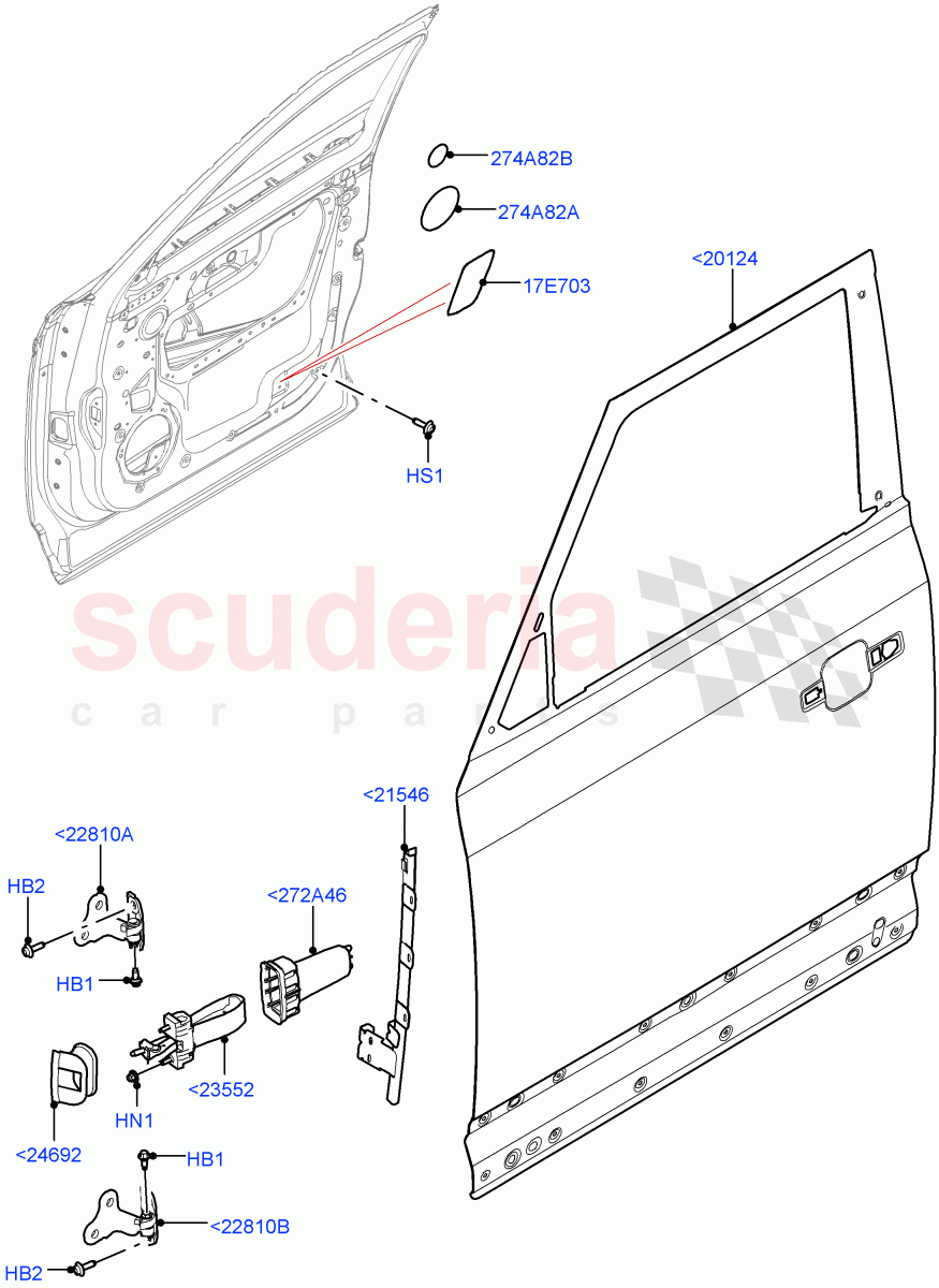 Front Doors, Hinges & Weatherstrips (Door And Fixings) of Land Rover Land Rover Defender (2020+) [3.0 I6 Turbo Petrol AJ20P6]