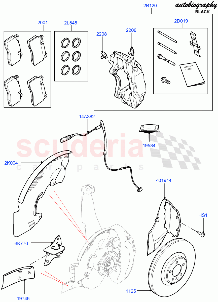 Front Brake Discs And Calipers (Autobiography Black / SV Autobiography) (Limited Package, Brake Calipers - Red, Less Version Package, Brake Calipers - Black) ((V) FROMGA000001) of Land Rover Land Rover Range Rover (2012-2021) [3.0 DOHC GDI SC V6 Petrol]