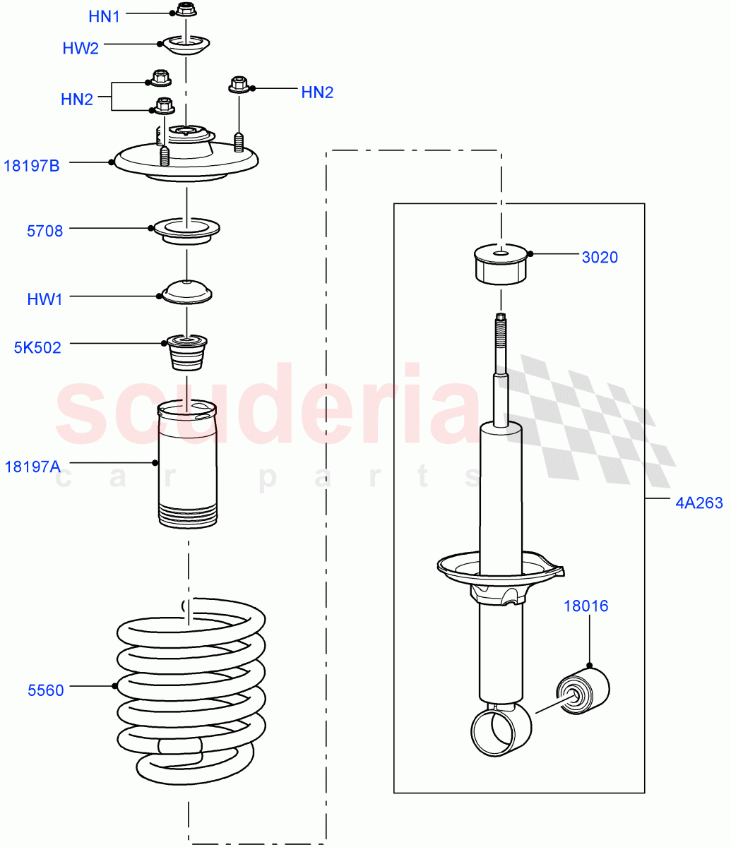 Rear Springs And Shock Absorbers (With Standard Duty Coil Spring Susp) ((V) FROMAA000001) of Land Rover Land Rover Discovery 4 (2010-2016) [3.0 DOHC GDI SC V6 Petrol]