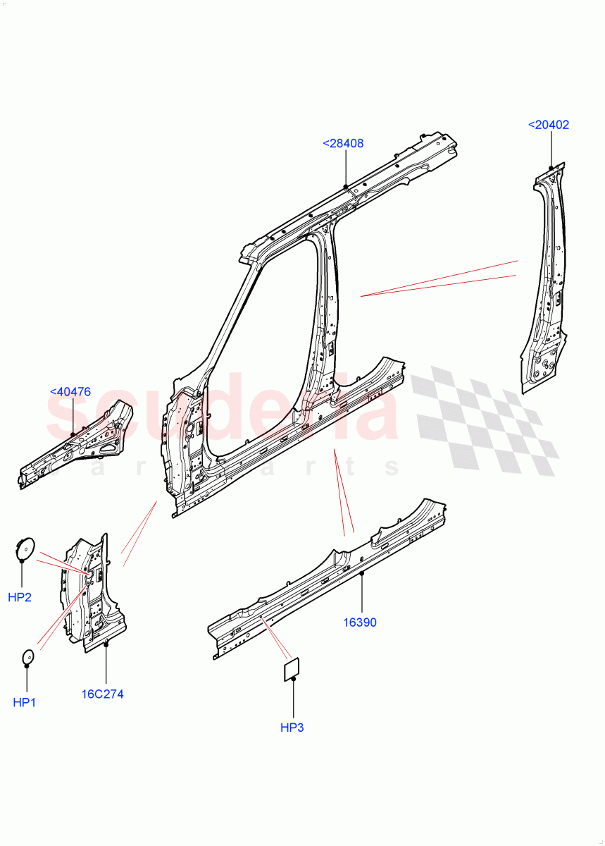Side Panels - Inner (Middle - Front) of Land Rover Land Rover Range Rover (2012-2021) [3.0 DOHC GDI SC V6 Petrol]