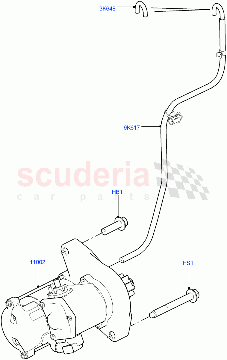 Starter Motor (3.0L DOHC GDI SC V6 PETROL, Standard Electric Starter Motor) ((V) FROMEA000001) of Land Rover Land Rover Discovery 4 (2010-2016) [3.0 DOHC GDI SC V6 Petrol]