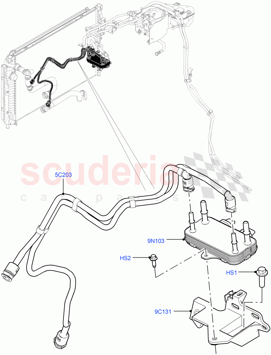 Fuel Cooler Assembly (2.0L AJ20D4 Diesel Mid PTA, Halewood (UK), Extra High Engine Cooling, Fuel Tank-Diesel, 2.0L AJ20D4 Diesel LF PTA) of Land Rover Land Rover Discovery Sport (2015+) [2.0 Turbo Diesel]