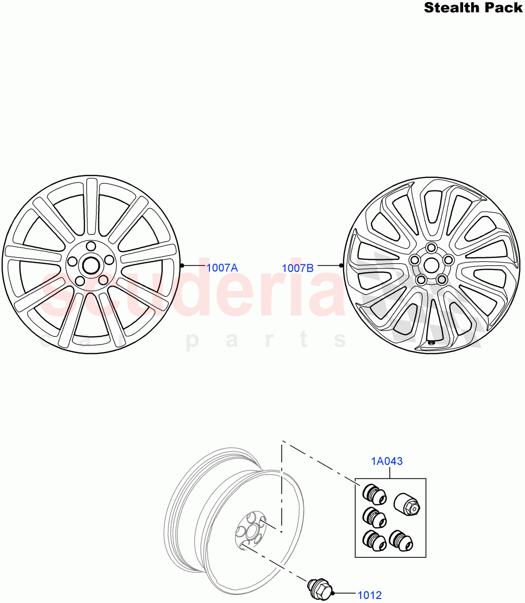 Wheels (Stealth Pack) (With Black Gloss Grille) ((V) FROMEA000001, (V) TOHA999999) of Land Rover Land Rover Range Rover (2012-2021) [2.0 Turbo Petrol AJ200P]