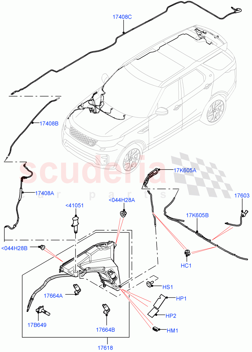 Windscreen Washer (Solihull Plant Build) ((V) FROMHA000001) of Land Rover Land Rover Discovery 5 (2017+) [2.0 Turbo Diesel]