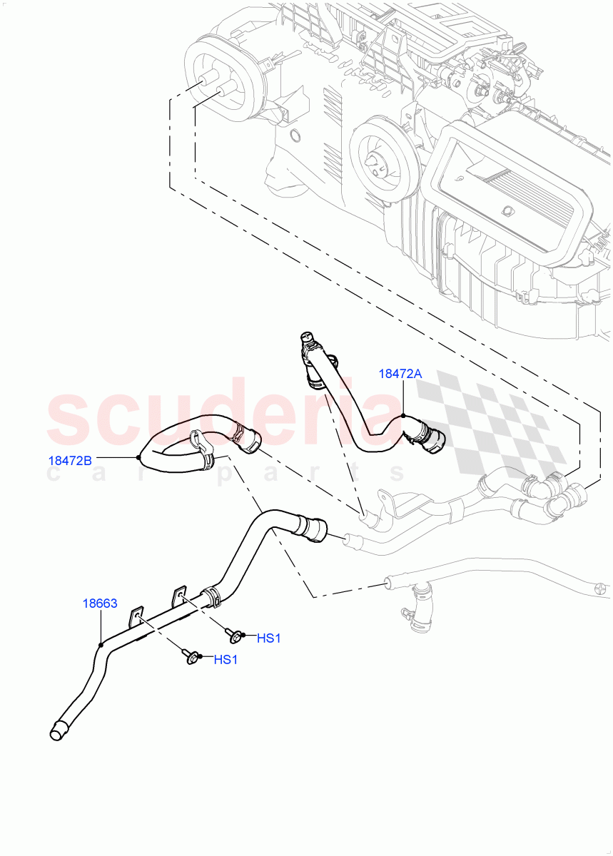 Heater Hoses (Front) (3.0 V6 Diesel, With Ptc Heater, With Fresh Air Heater, Less Heater) of Land Rover Land Rover Range Rover Sport (2014+) [3.0 Diesel 24V DOHC TC]