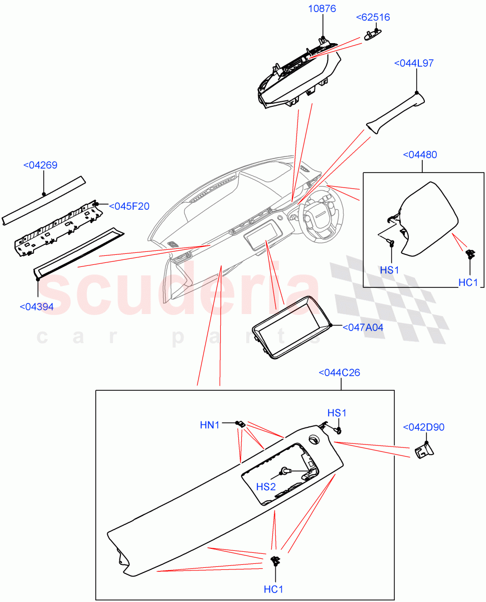 Instrument Panel (External Components, Centre) (Halewood (UK)) of Land Rover Land Rover Range Rover Evoque (2019+) [2.0 Turbo Diesel AJ21D4]
