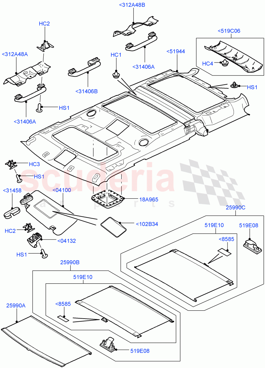 Headlining And Sun Visors ((V) FROMAA000001) of Land Rover Land Rover Discovery 4 (2010-2016) [3.0 Diesel 24V DOHC TC]