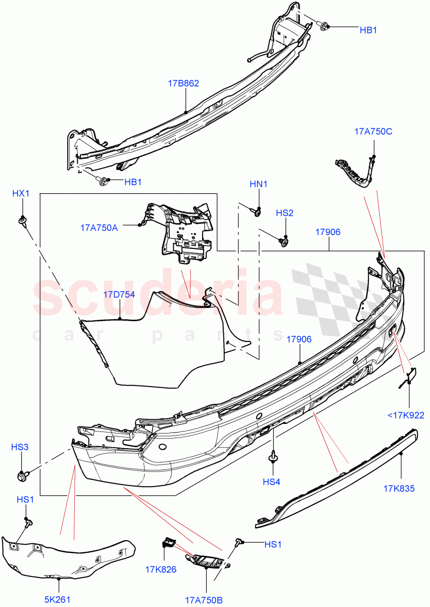 Rear Bumper (Changsu (China), Front Bumper - Painted Body Colour) ((V) FROMKG446857) of Land Rover Land Rover Discovery Sport (2015+) [2.0 Turbo Petrol AJ200P]